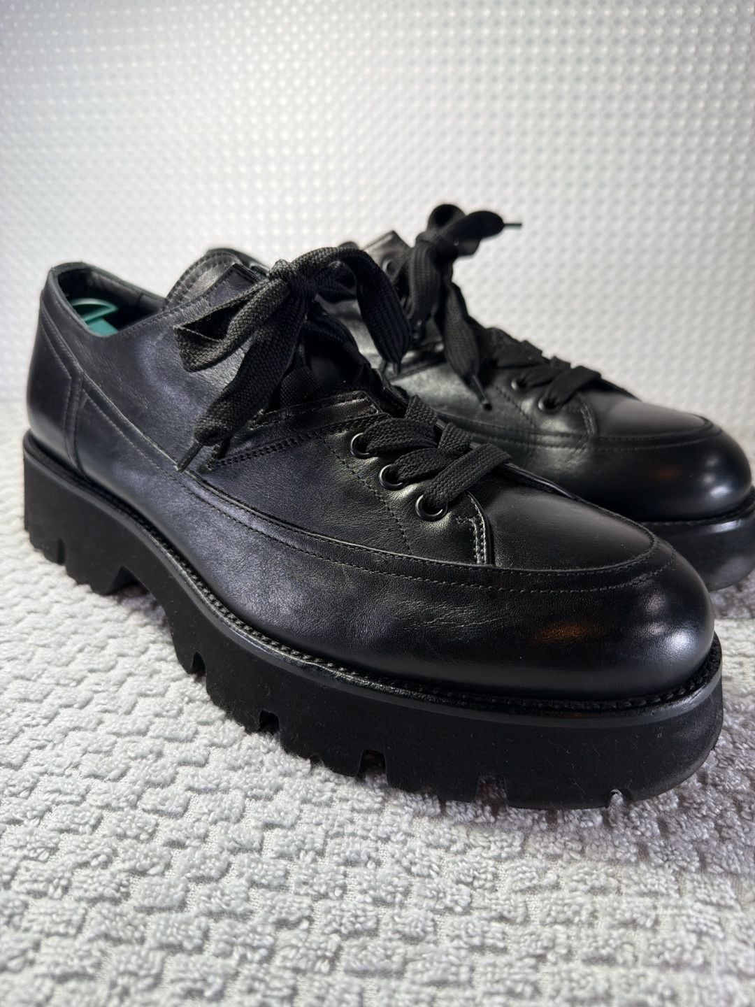 Versace Greca Portico Leather Derby Shoes